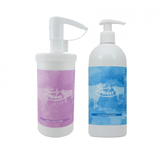 Hand- + bodycreme  gratis handzeep 
